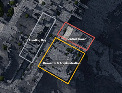 Loot category icons are gray, yellow and red zones on the map.