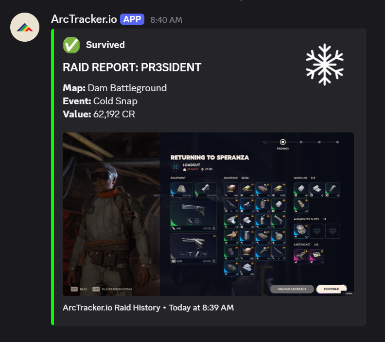 Raid Report in Discord